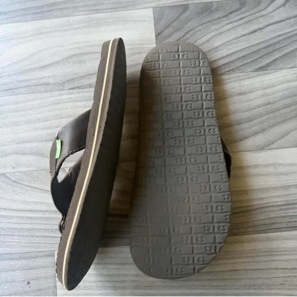 Sanuk SMS2839C Brown Y2K Surf Flip Flops Men's 8
